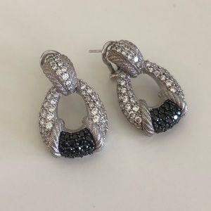 Judith Ripka Silver Diamonique Earrings